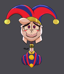 Size: 3500x4000 | Tagged: safe, artist:azulejo, derpibooru import, pom lamb, sheep, them's fightin' herds, community related, crossover, female, hat, jester, jester hat, name pun, pomni, solo, solo female, the amazing digital circus