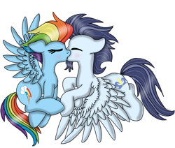 Size: 851x720 | Tagged: safe, artist:dasher666, derpibooru import, rainbow dash, soarin', pegasus, pony, the last problem, female, kiss on the lips, kissing, male, mare, older, older rainbow dash, older soarin', older soarindash, shipping, simple background, soarindash, stallion, straight, white background