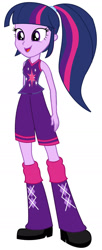 Size: 734x1799 | Tagged: safe, artist:mike437, derpibooru import, twilight sparkle, equestria girls, boots, clothes, high heel boots, shirt, shoes, shorts, simple background, solo, white background