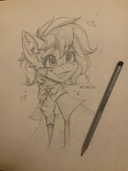 Size: 1080x1440 | Tagged: safe, artist:falafeljake, derpibooru import, oc, oc only, oc:cuihua, earth pony, cute, female, mare, sketch, smiling, solo, traditional art