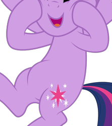 Size: 1565x1766 | Tagged: safe, artist:rerorir, artist:twilyisbestpone, derpibooru import, edit, twilight sparkle, twilight sparkle (alicorn), alicorn, pony, base used, belly, cropped, open mouth, open smile, pictures of bellies, simple background, smiling, solo, squishy cheeks, transparent background, vector, vector edit