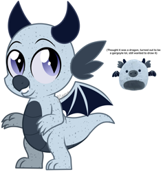 Size: 2649x2799 | Tagged: safe, artist:feather_bloom, derpibooru import, oc, oc only, oc:geo, dragon, horns, plushie, simple background, solo, white background