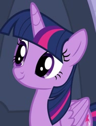 Size: 763x1006 | Tagged: safe, derpibooru import, screencap, twilight sparkle, twilight sparkle (alicorn), alicorn, pony, season 9, the ending of the end, spoiler:s09, cropped, cute, female, mare, smiling, solo, twiabetes, wings