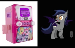 Size: 1080x698 | Tagged: safe, derpibooru import, edit, oc, oc:echo, bat pony, karaoke, lyrics, microphone, singing, text