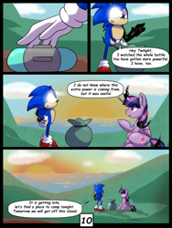 Size: 6000x8000 | Tagged: safe, artist:chedx, derpibooru import, twilight sparkle, twilight sparkle (alicorn), alicorn, hedgehog, comic:learning with pibby glitch battles, comic, commission, community related, corrupted, crossover, fanfic, multiverse, sonic the hedgehog, sonic the hedgehog (series)