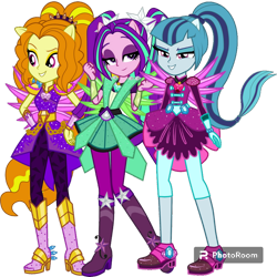 Size: 894x894 | Tagged: safe, artist:cutler1228, derpibooru import, adagio dazzle, aria blaze, sonata dusk, equestria girls, boots, clothes, crystal guardian, gloves, high heel boots, shoes, simple background, the dazzlings, transparent background