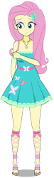 Size: 384x1261 | Tagged: safe, anonymous artist, artist:edy_january, derpibooru import, fluttershy, human, equestria girls, equestria girls series, butterfly hairpin, clothes, dress, fluttershy boho dress, geode of fauna, humanized, kisekae, magical geodes, simple background, solo, transparent background, vector