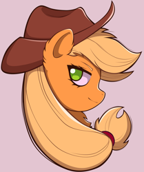 Size: 2410x2878 | Tagged: safe, artist:artmorheart, derpibooru import, applejack, earth pony, blonde, blonde hair, female, green eyes, hat, simple background, solo