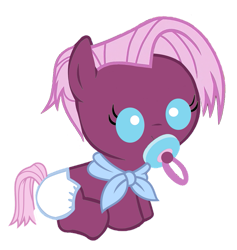 Size: 871x917 | Tagged: safe, derpibooru import, jasmine leaf, pony, age regression, baby, baby pony, diaper, female, filly, foal, pacifier, simple background, solo, transparent background, younger