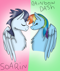 Size: 720x859 | Tagged: safe, artist:dasher666, artist:hanna030401, derpibooru import, edit, rainbow dash, soarin', pegasus, pony, female, male, mare, shipping, soarindash, stallion, straight