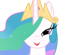 Size: 271x209 | Tagged: artist needed, safe, derpibooru import, princess celestia, alicorn, pony, fanfic:a little loopy, crown, fanfic art, jewelry, looking at you, regalia, simple background, smiling, smiling at you, solo, white background