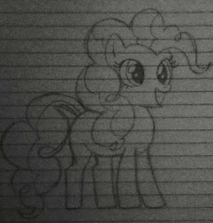 Size: 720x754 | Tagged: safe, artist:inkspirationart, derpibooru import, pinkie pie, earth pony, female, lined paper, pencil drawing, solo, traditional art
