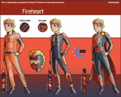 Size: 2500x2000 | Tagged: safe, artist:devillustart, derpibooru import, oc, oc:fireheart(fire), human, equestria girls, clothes, fireheart76's latex suit design, latex, latex suit, prisoners of the moon, reference sheet, rubber, rubber suit