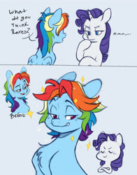 Size: 2808x3589 | Tagged: safe, artist:chub-wub, derpibooru import, rainbow dash, rarity, pegasus, pony, unicorn, alternate hairstyle, before and after, duo, female, mare, short hair