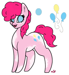 Size: 853x922 | Tagged: safe, artist:kiaraxkovu27, derpibooru import, pinkie pie, earth pony, pony, alternate design, cutie mark, female, open mouth, open smile, simple background, smiling, solo, transparent background