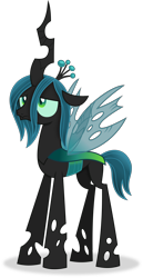 Size: 4097x7932 | Tagged: safe, artist:anime-equestria, derpibooru import, queen chrysalis, changeling, changeling queen, alternate hairstyle, female, horn, simple background, solo, transparent background, vector, wings