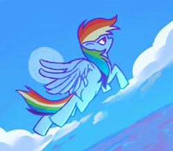 Size: 1780x1560 | Tagged: safe, artist:lumise05, derpibooru import, rainbow dash, pegasus, pony, 2021, cloud, female, flying, mare, sky, solo