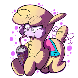 Size: 894x894 | Tagged: safe, artist:malachimoet, derpibooru import, paprika paca, alpaca, them's fightin' herds, community related, grimace shake, mcdonald's, meme, simple background, solo, transparent background