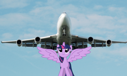 Size: 2127x1283 | Tagged: safe, derpibooru import, twilight sparkle, twilight sparkle (alicorn), alicorn, pony, g4, boeing, boeing 747, female, jet plane, large wings, mare, plane, queen of the skies, spread wings, vector, wings