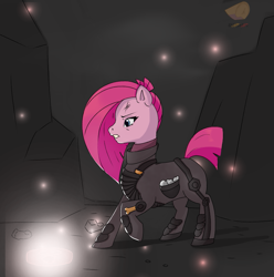 Size: 935x942 | Tagged: safe, derpibooru import, pinkie pie, pony, g4, the cutie re-mark, alternate timeline, armor, armored pony, crystal war timeline, light, pinkamena diane pie, shading, shadow, simple background, solo, wallpaper