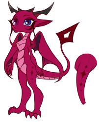 Size: 1612x2000 | Tagged: safe, artist:wtfponytime, derpibooru import, anthro, dragon, bipedal, crossover, dragoness, dragonified, female, heterochromia, hololive, irys, reference sheet, simple background, solo, species swap, white background