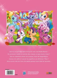 Size: 500x681 | Tagged: safe, derpibooru import, cheerilee (g3), pinkie pie (g3), rainbow dash (g3), scootaloo (g3), starsong, sweetie belle (g3), toola roola, earth pony, pony, g3, g3.5, autumn, bipedal, core seven, flower, french, leaf, official, panini
