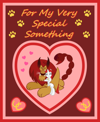 Size: 1280x1559 | Tagged: safe, artist:askbritanniamlp, derpibooru import, manny roar, oc, oc:britannia, manticore, pony, unicorn, ask britannia, hug