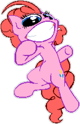 Size: 740x1140 | Tagged: safe, artist:epicvon, artist:misterdavey, artist:radiationalpha, derpibooru import, pinkie pie, earth pony, pony, dilated pupils, female, grin, imminent death, imminent murder, insanity, manepxls, mare, pixel art, punch, pxls.space, simple background, smile hd, smiling, solo, transparent background