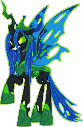 Size: 795x1220 | Tagged: safe, artist:epicvon, artist:neondash, derpibooru import, queen chrysalis, changeling, changeling queen, the ending of the end, angry, female, manepxls, pixel art, pxls.space, raised hoof, raised leg, simple background, solo, spread wings, transparent background, ultimate chrysalis, wings