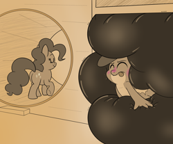 Size: 3500x2900 | Tagged: safe, artist:rupert, derpibooru import, pinkie pie, spike, dragon, earth pony, pony, series:spiketober: rupert style, balloonbutt, blushing, butt, cute, eyes closed, fangs, female, fetish, funhouse, inflatable, inflatable fetish, lying down, male, monochrome, pinned, plot, prone, silly, smiling, spikabetes, squished, squishy, struggling, stuck, tongue, tongue out, tunnel