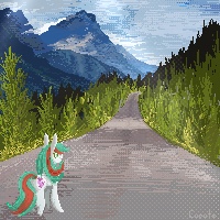 Size: 200x200 | Tagged: safe, artist:cupute, derpibooru import, oc, oc only, unicorn, cloud, cloudy, gusty winds, mountain, mountain range, pixel art, scenery, scenery porn, solo, tree