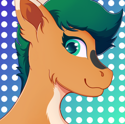 Size: 2512x2505 | Tagged: safe, artist:autumnsfur, derpibooru import, oc, oc only, oc:skyena, earth pony, pony, bust, coat markings, earth pony oc, female, green eyes, green hair, green mane, looking at someone, mare, orange fur, pony oc, short hair, short mane, side view, simple background, smiling