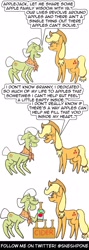 Size: 1000x2800 | Tagged: safe, artist:sneshpone, derpibooru import, applejack, granny smith, earth pony, pony, bottle, cider, comic, dialogue, open mouth, speech bubble