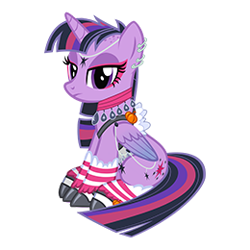 Size: 260x260 | Tagged: safe, derpibooru import, twilight sparkle, twilight sparkle (alicorn), alicorn, pony, clothes, edgy, gameloft, makeup, simple background, socks, solo, transparent background