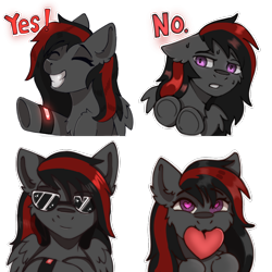 Size: 1024x1024 | Tagged: safe, artist:freak-side, derpibooru import, oc, oc:se solar eclipse, pegasus, pony, chest fluff, cooler, cute, ear fluff, ears, emotions, eyes closed, fluffy, heart, heart eyes, looking at you, pegasus oc, pony oc, smiling, smiling at you, solo, sticker, sticker set, sunglasses, watch, wing fluff, wingding eyes, wings, wristwatch