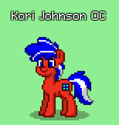 Size: 308x324 | Tagged: safe, artist:josephlu2021, derpibooru import, oc, oc only, oc:kori johnson, earth pony, pony, earth pony oc, green background, pony oc, pony town, simple background, solo