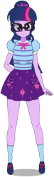 Size: 380x1255 | Tagged: safe, anonymous artist, artist:edy_january, derpibooru import, sci-twi, twilight sparkle, human, better together, equestria girls, geode of telekinesis, glasses, humanized, kisekae, magical geodes, simple background, solo, transparent background, vector