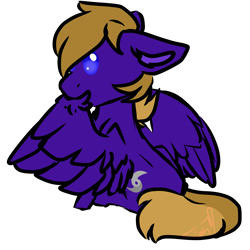Size: 1280x1280 | Tagged: safe, artist:fluffyghost, derpibooru import, oc, oc:wing front, pegasus, blue eyes, brown fur, brown tail, cute, feral fluffy pony, grooming, hurricane, male, pegasus oc, preening, purple fur, simple background, solo, tail, transparent background, wings