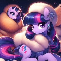 Size: 843x843 | Tagged: safe, ai content, derpibooru import, machine learning generated, pony, fur coat, winter