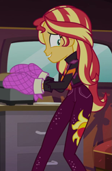 Size: 621x948 | Tagged: safe, derpibooru import, screencap, sunset shimmer, better together, equestria girls, sunset's backstage pass!, cropped, solo