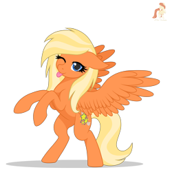 Size: 4000x4000 | Tagged: safe, artist:r4hucksake, derpibooru import, oc, oc:morningstar, pegasus, pony, female, mare, one eye closed, simple background, solo, tongue, tongue out, transparent background, wink