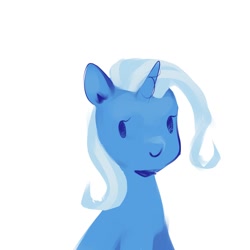 Size: 1500x1500 | Tagged: safe, artist:some_ponu, derpibooru import, trixie, pony, unicorn, dot eyes, female, mare, simple background, smiling, solo, white background