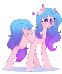Size: 1280x1523 | Tagged: safe, artist:oniiponii, derpibooru import, oc, oc only, butterfly, pegasus, pony, eyelashes, female, mare, pegasus oc, simple background, solo, transparent background, wings