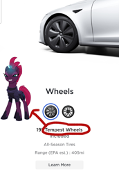 Size: 720x1044 | Tagged: safe, derpibooru import, tempest shadow, my little pony: the movie, broken horn, car, horn, meme, name soundalike, tesla, tesla model s, tesla model s plaid