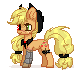 Size: 80x72 | Tagged: safe, artist:avroras_world, derpibooru import, applejack, cyborg, earth pony, amputee, applejack's hat, clothes, cowboy hat, female, hat, mare, prosthetics, simple background, solo, transparent background