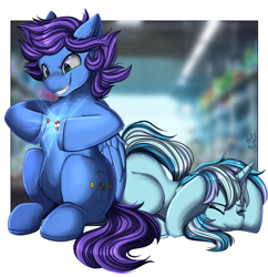 Size: 3450x3559 | Tagged: safe, artist:pridark, derpibooru import, oc, oc:frosty illusion, oc:nova twinkle, cute, lithium, nuclear fusion, proton