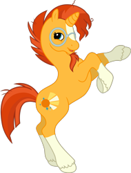 Size: 1467x1929 | Tagged: safe, alternate version, artist:lightningbolt, derpibooru exclusive, derpibooru import, sunburst, pony, unicorn, g2, g4, .svg available, blaze (coat marking), coat markings, facial hair, facial markings, g4 to g2, generation leap, glasses, horn, horses doing horse things, looking at you, male, messy mane, messy tail, mlp fim's thirteenth anniversary, open mouth, ponified, rampant, rearing, simple background, sinister, socks (coat marking), solo, species swap, stallion, sunburst's glasses, svg, tail, transparent background, unshorn fetlocks, vector