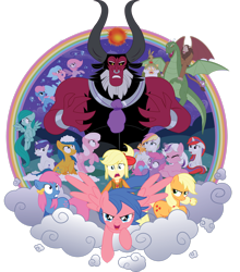 Size: 2298x2610 | Tagged: safe, artist:xkappax, derpibooru import, applejack, applejack (g1), bow tie (g1), cotton candy (g1), ember (g1), firefly, first born, glory, lord tirek, medley, megan williams, moondancer (g1), mr moochick, scorpan, sealight, seawinkle, spike, tirac, twilight, twinkles, wavedancer, centaur, dragon, earth pony, gnome, human, pegasus, pony, rabbit, sea pony, seapony (g4), taur, unicorn, equestria girls, g1, g4, my little pony 'n friends, rescue at midnight castle, animal, bubble, clothes, cloud, cotton candy, crossover, equestria girls style, equestria girls-ified, female, fin wings, fins, g1 to g4, generation leap, humans riding ponies, magic, male, mare, nose piercing, nose ring, open mouth, piercing, rainbow of light, riding, septum piercing, simple background, smiling, stratadon, tirac's bag, transparent background, wings