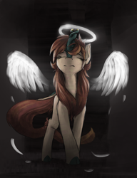 Size: 2480x3235 | Tagged: source needed, safe, artist:blvckmagic, derpibooru import, oc, oc only, oc:ophiuchus, kirin, eyes closed, female, halo, mare, solo