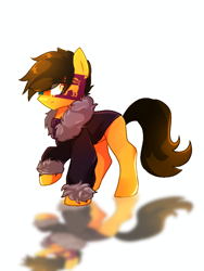 Size: 720x960 | Tagged: safe, artist:diniarvegafinahar, derpibooru import, earth pony, pony, clothes, jacket, male, nation ponies, no cutie marks because im lazy, ponified, simple background, solo, species swap, sri lanka, stallion, white background